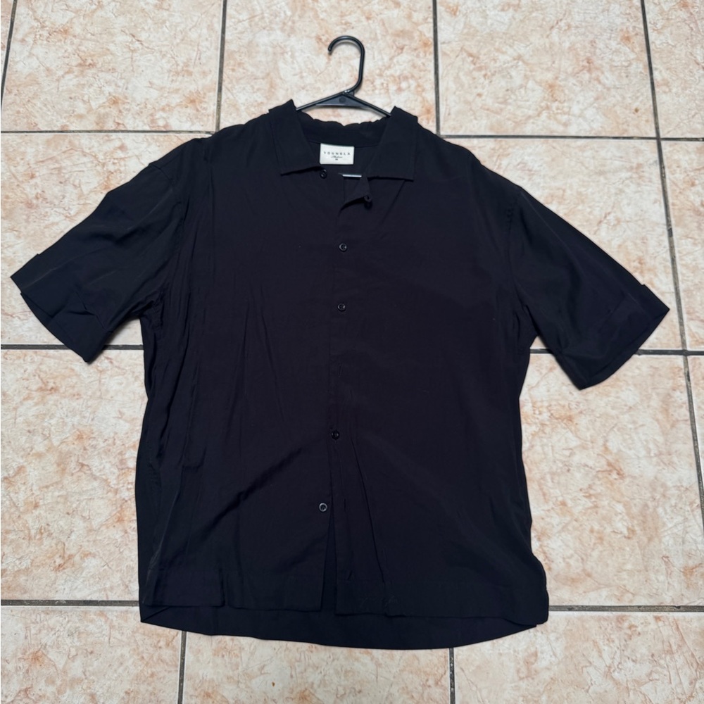 YoungLA Black Casual Button Down Shirt